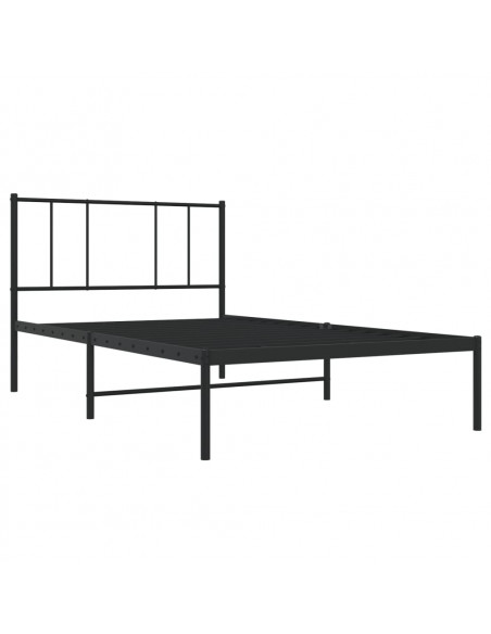 Giroletto con Testiera Metallo Nero 100x200 cm