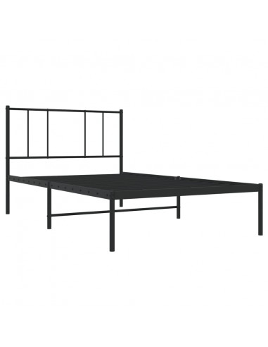 Giroletto con Testiera in Metallo Nero 107x203 cm