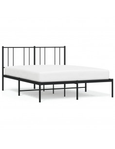 Giroletto con Testiera in Metallo Nero 135x190 cm 2