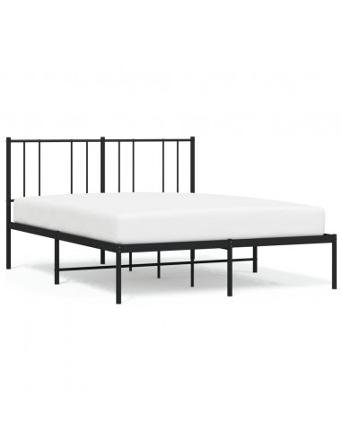 Giroletto con Testiera in Metallo Nero 135x190 cm