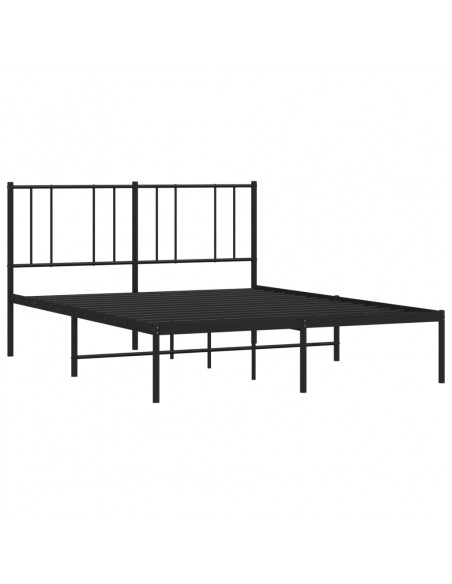 Giroletto con Testiera in Metallo Nero 135x190 cm