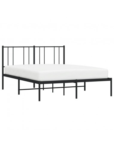 Giroletto con Testiera in Metallo Nero 135x190 cm