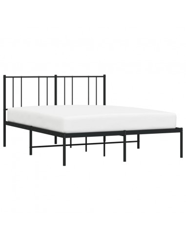 Giroletto con Testiera in Metallo Nero 120x200 cm