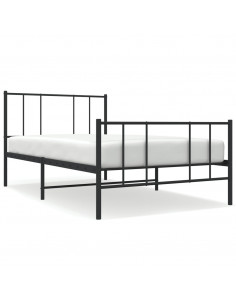 Giroletto con Testiera e Pediera Metallo Nero 107x203 cm 2