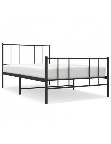 Giroletto con Testiera e Pediera Metallo Nero 107x203 cm