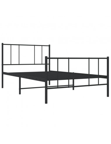 Giroletto con Testiera e Pediera Metallo Nero 107x203 cm