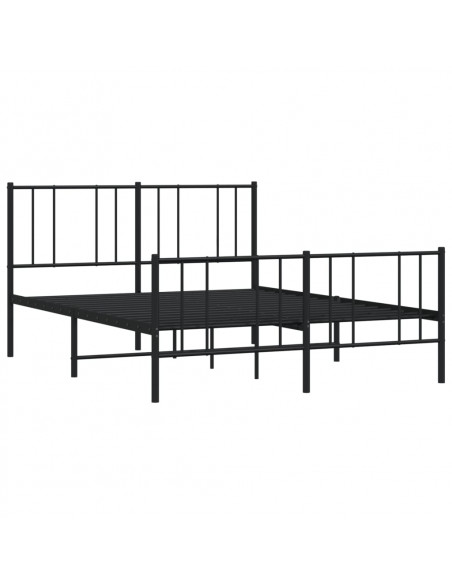 Giroletto con Testiera e Pediera Metallo Nero 120x190 cm