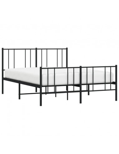 Giroletto con Testiera e Pediera Metallo Nero 140x190 cm