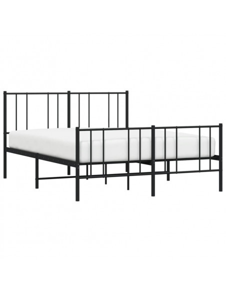 Giroletto con Testiera e Pediera Metallo Nero 140x190 cm