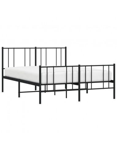 Giroletto con Testiera e Pediera Metallo Nero 140x200 cm