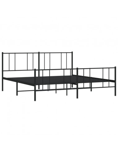 Giroletto con Testiera e Pediera Metallo Nero 183x213 cm