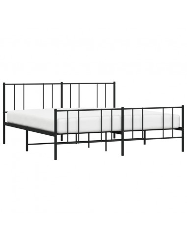 Giroletto con Testiera e Pediera Metallo Nero 183x213 cm