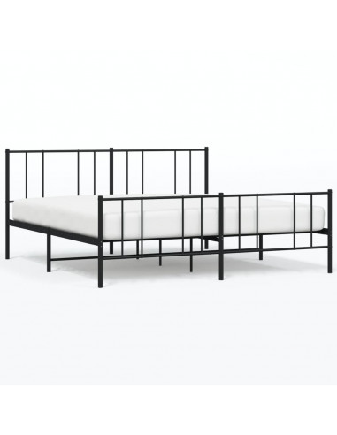 Giroletto con Testiera e Pediera Metallo Nero 193x203 cm