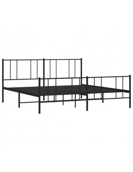 Giroletto con Testiera e Pediera Metallo Nero 200x200 cm