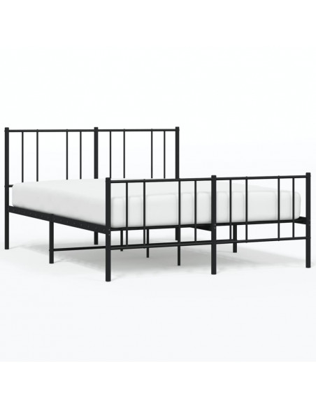 Giroletto con Testiera e Pediera Metallo Nero 150x200 cm