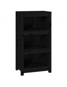 Libreria Nera 50x35x97 cm in Legno Massello di Pino 2