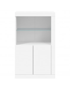 Armadietto con Luci LED Bianco in Legno Multistrato 2