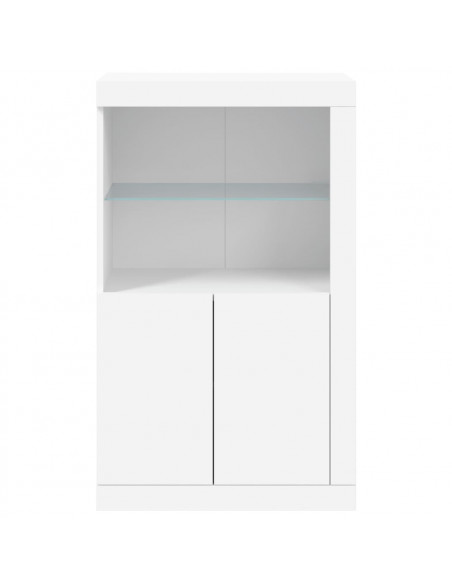 Armadietto con Luci LED Bianco in Legno Multistrato