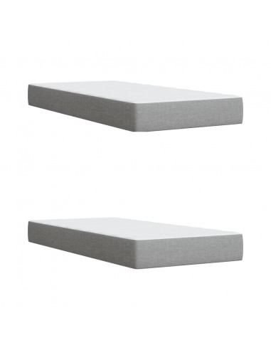 Giroletto a Molle con Materasso Grigio Chiaro 200x200cm Tessuto