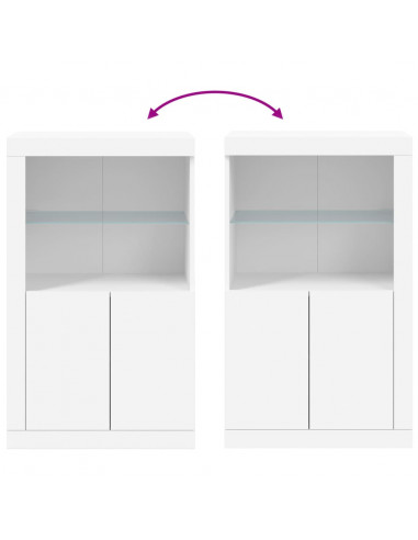 Armadietto con Luci LED Bianco in Legno Multistrato