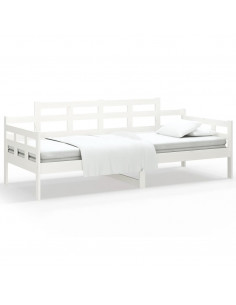 Dormeuse Bianca in Legno Massello di Pino 80x200 cm 2