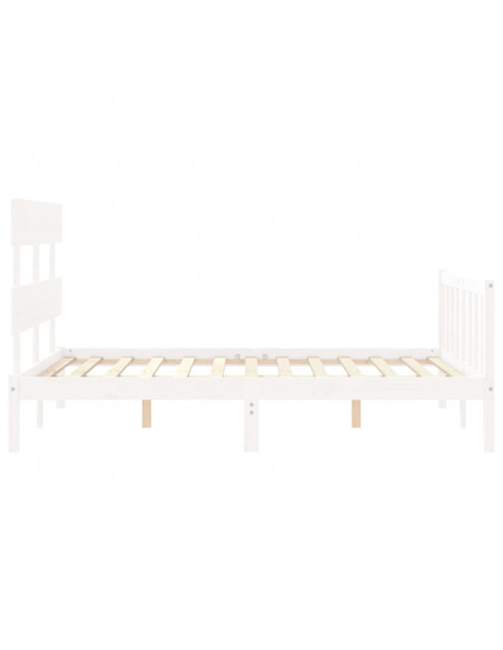 Giroletto con Testiera Bianco 120x200 cm in Legno Massello