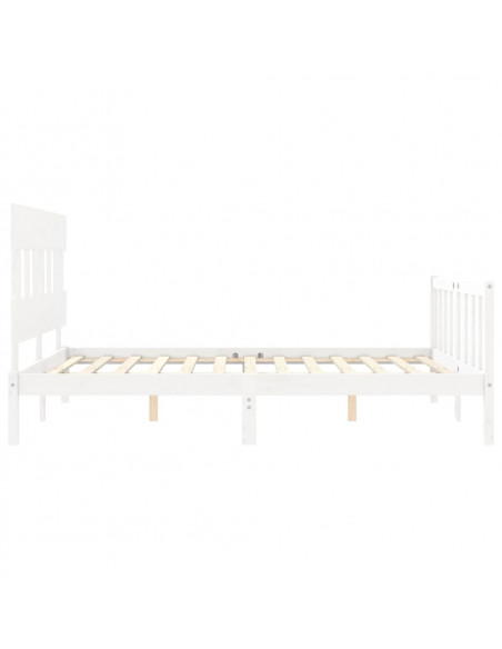 Giroletto con Testiera Bianco 160x200 cm Legno Massello