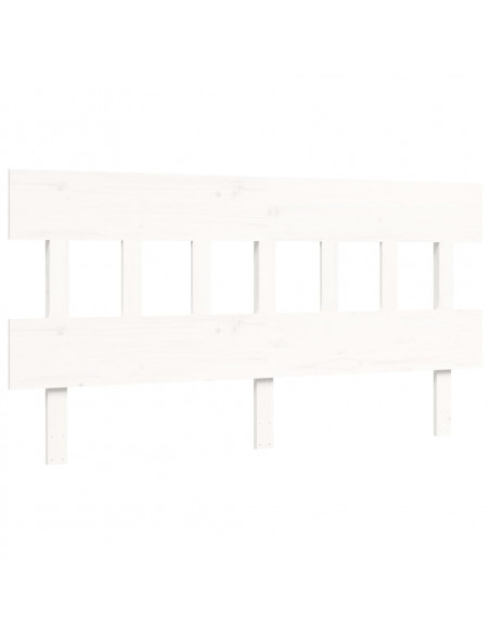 Giroletto con Testiera Bianco 160x200 cm Legno Massello