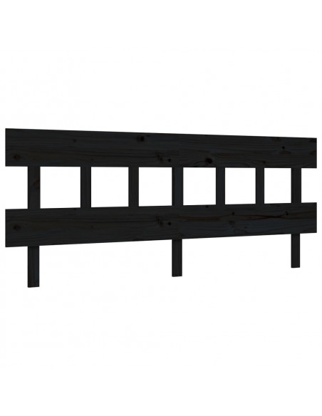 Giroletto con Testiera Nero 200x200 cm in Legno Massello
