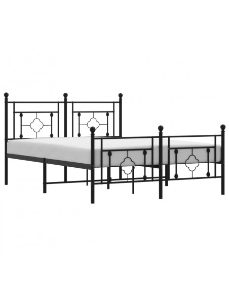 Giroletto con Testiera e Pediera Metallo Nero 135x190 cm