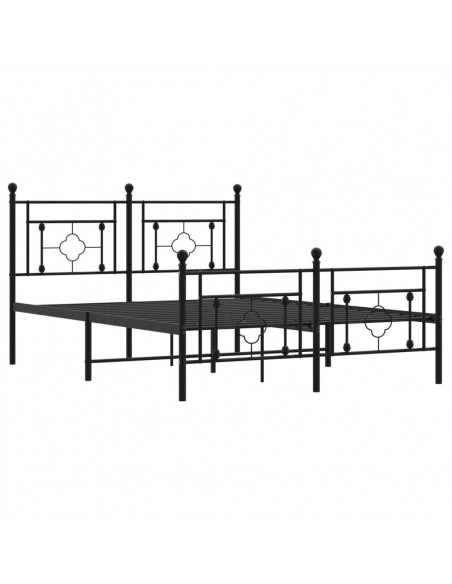 Giroletto con Testiera e Pediera Metallo Nero 135x190 cm