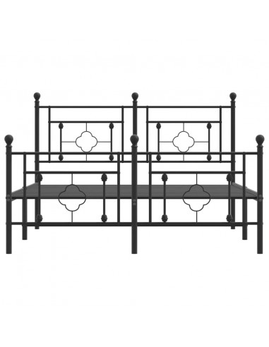 Giroletto con Testiera e Pediera Metallo Nero 135x190 cm