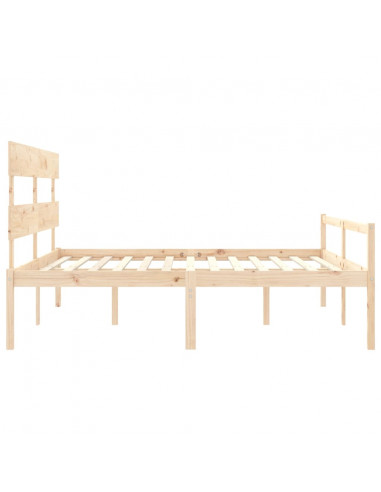 Letto per Anziani con Testiera Bianco Super King Legno Massello