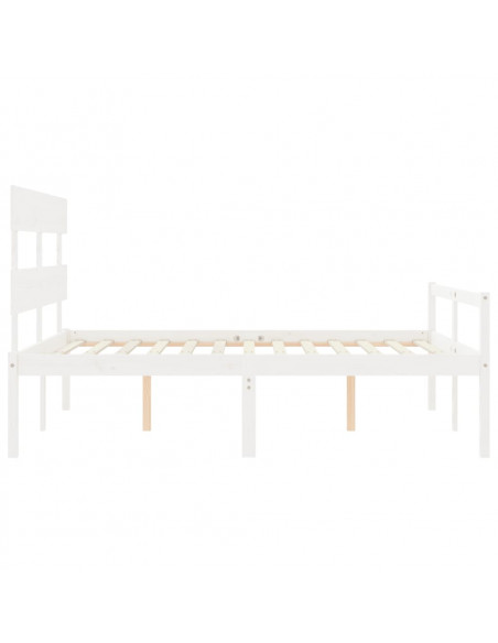 Letto per Anziani con Testiera Bianco 160x200 cm Legno Massello