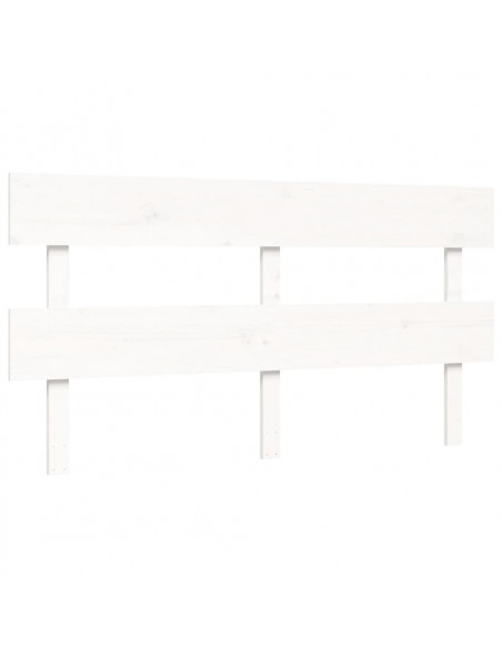 Letto per Anziani con Testiera Bianco 160x200 cm Legno Massello