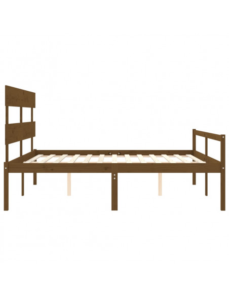 Letto per Anziani con Testiera Miele 200x200 cm Legno Massello
