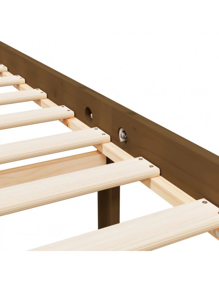 Letto per Anziani con Testiera Miele 200x200 cm Legno Massello