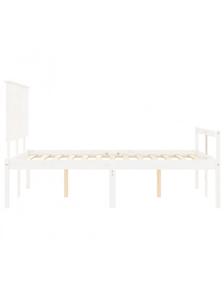 Letto per Anziani con Testiera Bianco 120x200 cm Legno Massello