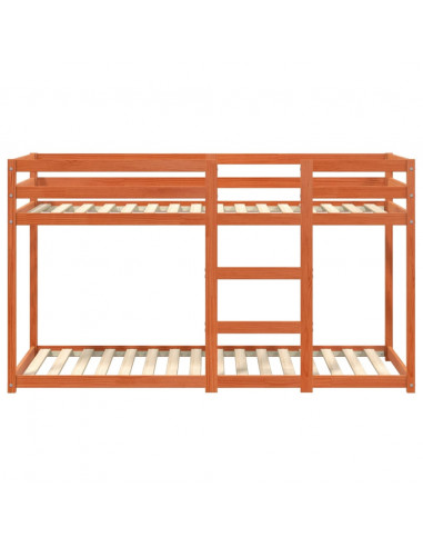 Letto a Castello Marrone Cera 90x190 cm in Legno di Pino