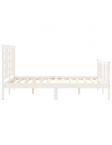 Giroletto con Testiera Bianco Small Double Legno Massello