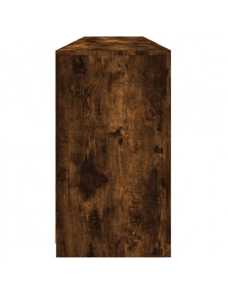 Credenza con Luci LED Rovere Fumo 162x37x67 cm