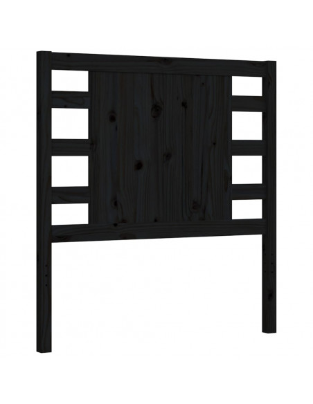 Giroletto con Testiera Nero 100x200 cm in Legno Massello