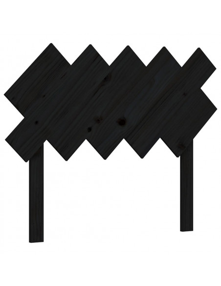 Giroletto con Testiera Nero 100x200 cm in Legno Massello
