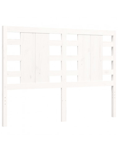 Giroletto con Testiera Bianco 120x200 cm in Legno Massello