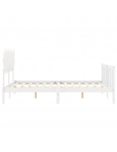 Giroletto con Testiera Bianco King Size in Legno Massello 2