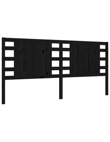 Giroletto con Testiera Nero 200x200 cm in Legno Massello