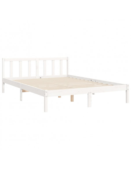 Giroletto con Testiera Bianco King Size in Legno Massello