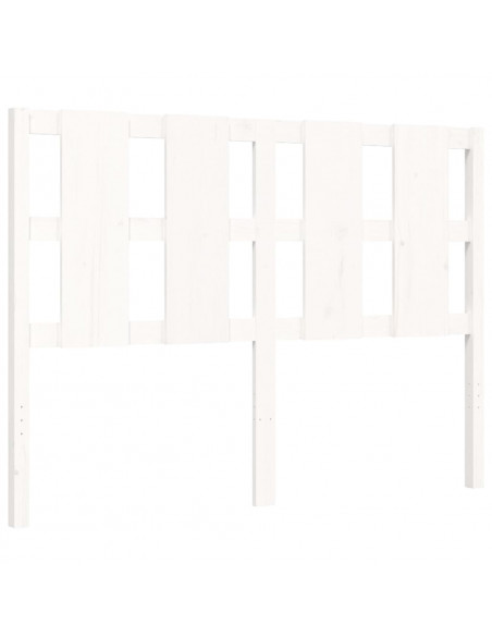 Giroletto con Testiera Bianco 140x190 cm in Legno Massello
