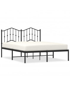 Giroletto con Testiera in Metallo Nero 135x190 cm 2