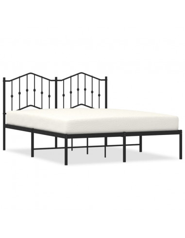 Giroletto con Testiera in Metallo Nero 135x190 cm